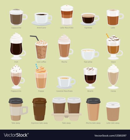 Фраппе , капучино, латте, эспрессо