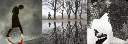 Отражение человека в луже