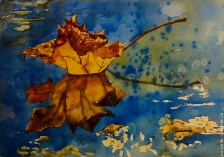 Осенние лужи и листья в живописи
