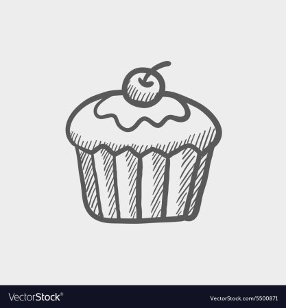 Рисунку с малиновым кексом