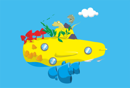 Фотообои на стену желтая субмарина