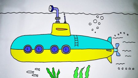 Подводная лодка рисунок для детей 5 лет
