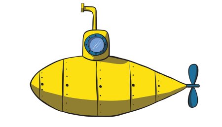 Подводная лодка для детей на прозрачном фоне