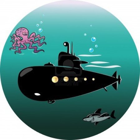 Подводная лодка в 1972 году вектор