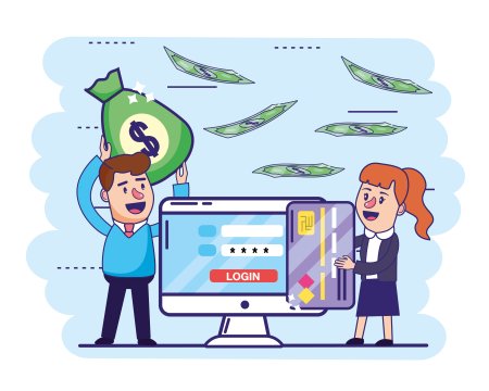 Рисунок красивая девушка банковские карточки безопасность