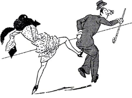 Поджопник карикатура