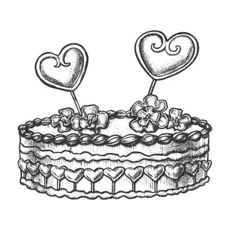 Сердце рисунок для торта