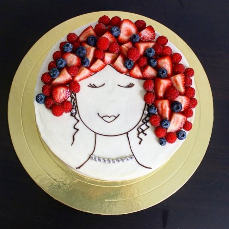 Торт с лицом девушки