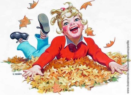 Девочка осень смешная