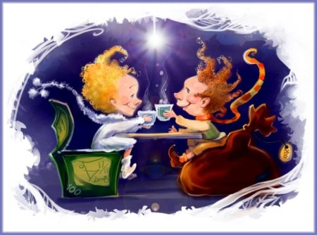 Добрый и злой пьют чай