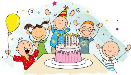 Рисунок дети отмечают день рождения