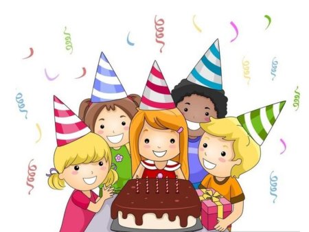 Дети празднуют день рождения вектор