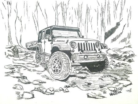 Джип Вранглер Рубикон раскраска