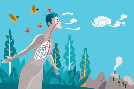 Человек дышит