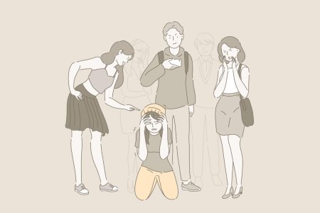 Буллинг в школе иллюстрация