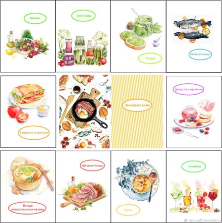 Разделители для кулинарной книги