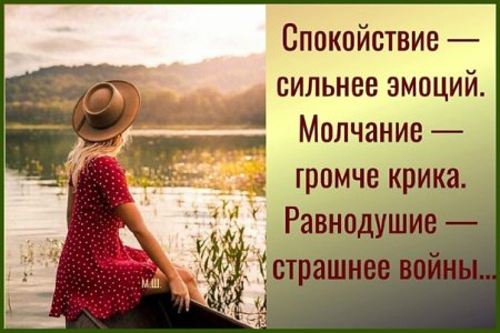 Спокойствие сильнее эмоций молчание громче