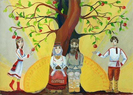 Чувашская семья рисунок