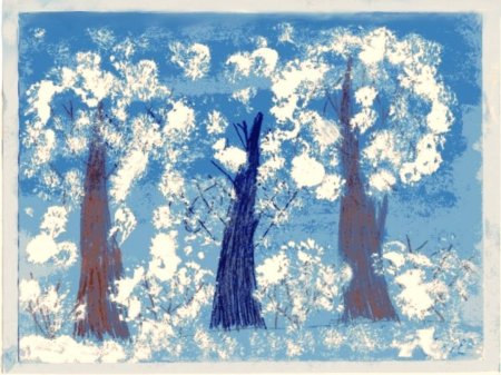 Рисование деревья в инее