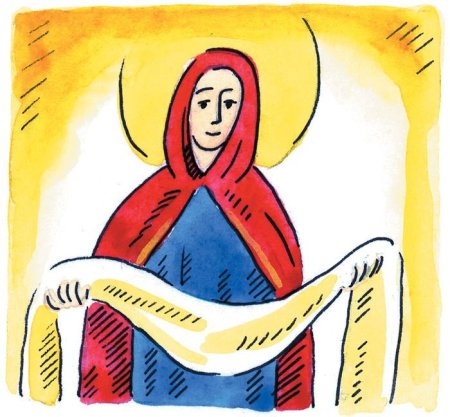 Покров Пресвятой Богородицы рисунок