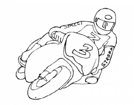 Спортивный мотоцикл раскраска