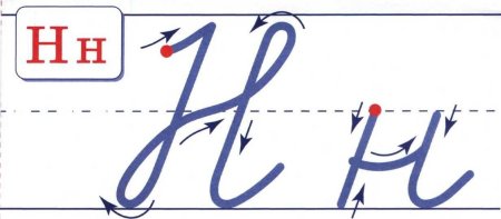 Письменная буква н строчная и прописная