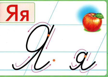 Буква я прописная и строчная