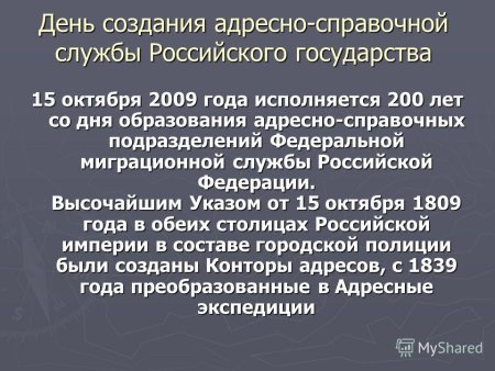 День создания адресно-справочной службы