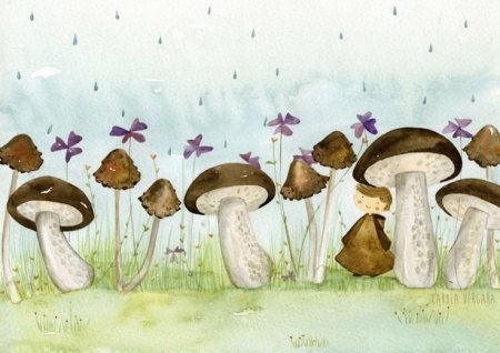 Грибной дождь рисунок