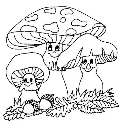 Раскраска осень грибы