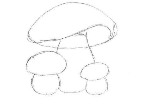 Поэтапное рисование гриба