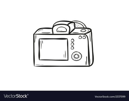 Нарисованный фотоаппарат с обратной стороны