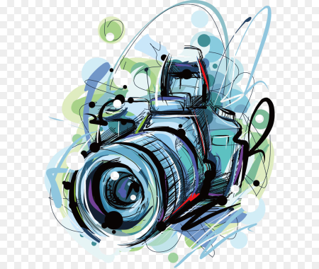 Стилизованный объектив фотоаппарата