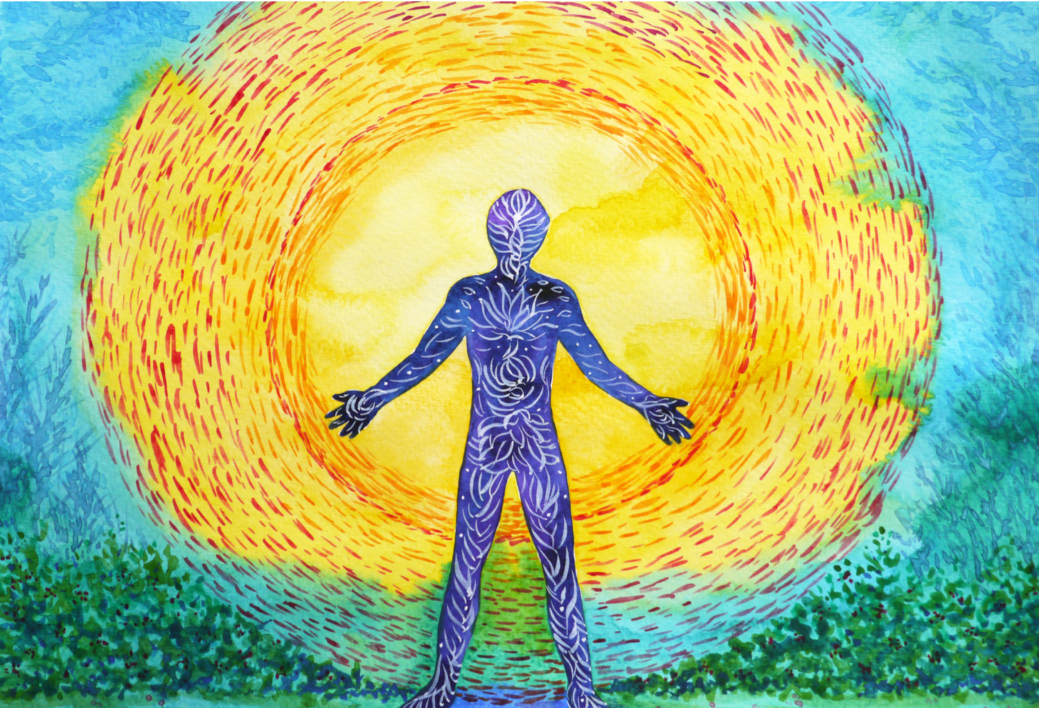 Картинка поля человека. Энергия человека. Энергетический образ человека. Солнце и человек.