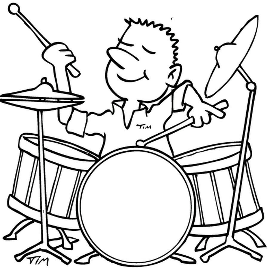 Музыкант с барабаном