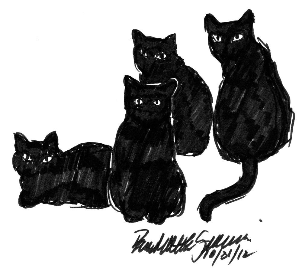 Квадробика черная кошка. Черная кошка. Черная кошка рисунок. Кошки черные зарисовки. Кот черным маркером.