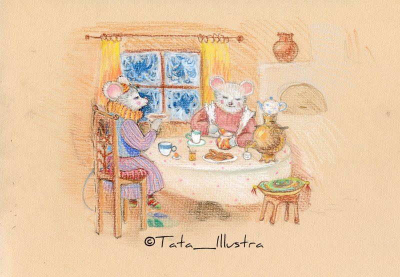 Семейное чаепитие. Мышки пьют чай. Чаепитие рисунок. Чаепитие мышек.