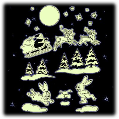 Светящиеся наклейки на окна к новому году