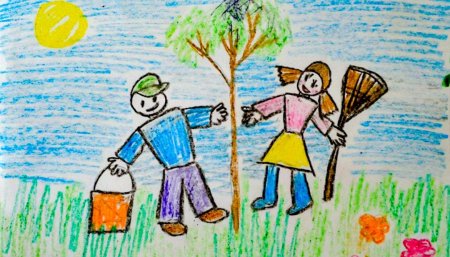 Рисунок на тему субботник