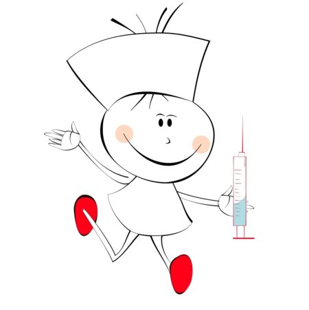 Раскраска медсестра со шприцом