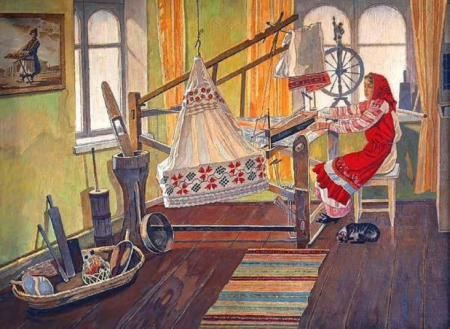 Ткацкий станок в древней Руси