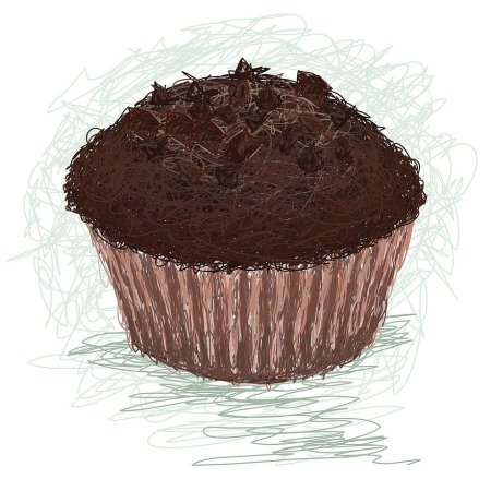 Шоколадный кекс рисовать