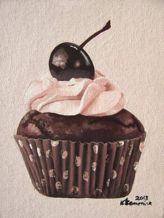 Маффин шоколадный акварель