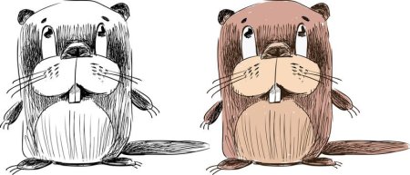 Бобра в мультяшном виде