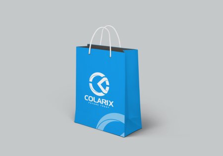 Синий пакет мокап