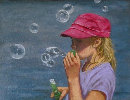 Картина дети с мыльными пузырями