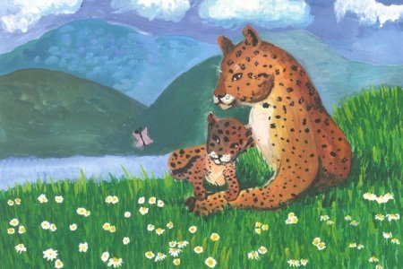 Дальневосточный леопард рисунок для детей