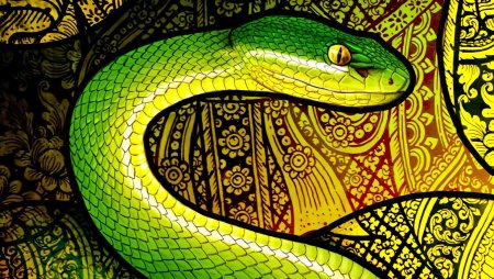 Зеленая змея арт