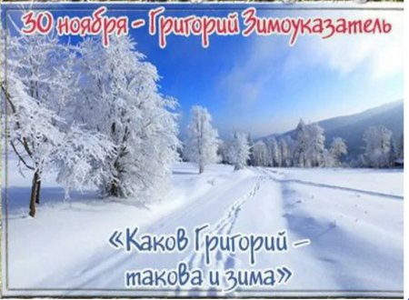 Григорий Зимоуказатель 30 ноября