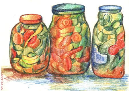 Рисование консервирование овощей